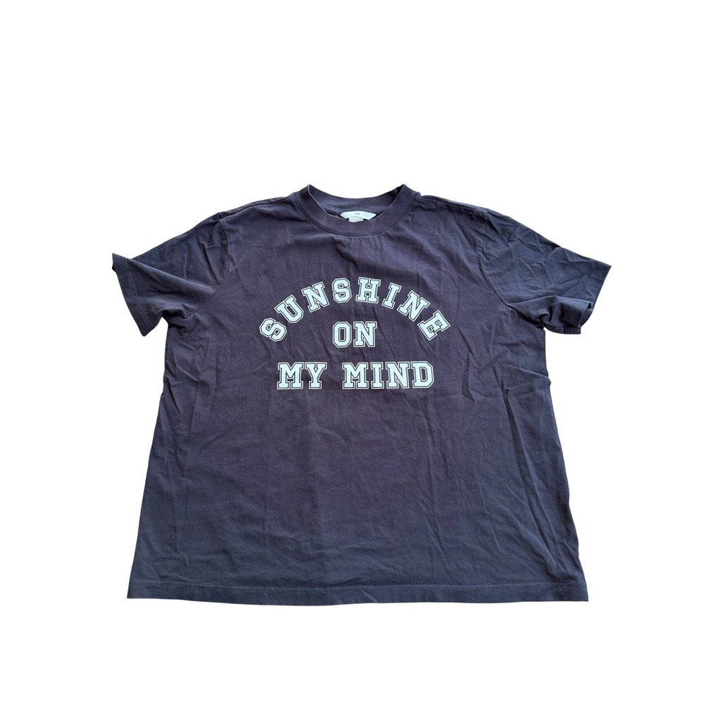 HM Sunshine On My Mind Graphic T-Shirt Black Short Sleeve Crew Neck Size L